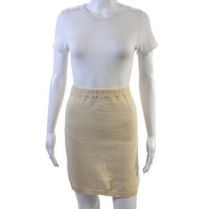 Joseph Tricot Womens Linen Elastic Waist Mini Skirt Beige Size XS
